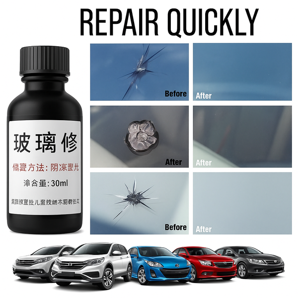 GlassFix Premium Serum – Advanced Windshield Crack Repair Kit (Buy 1 & Get 1 Free)